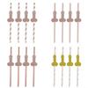 No Brand Paper Drinking Straws With Gold Stripes For Party Bar Decor