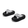 Rhinestone bow one-word drag women's summer new wear versatile sandals thick-bottomed beach slippers
