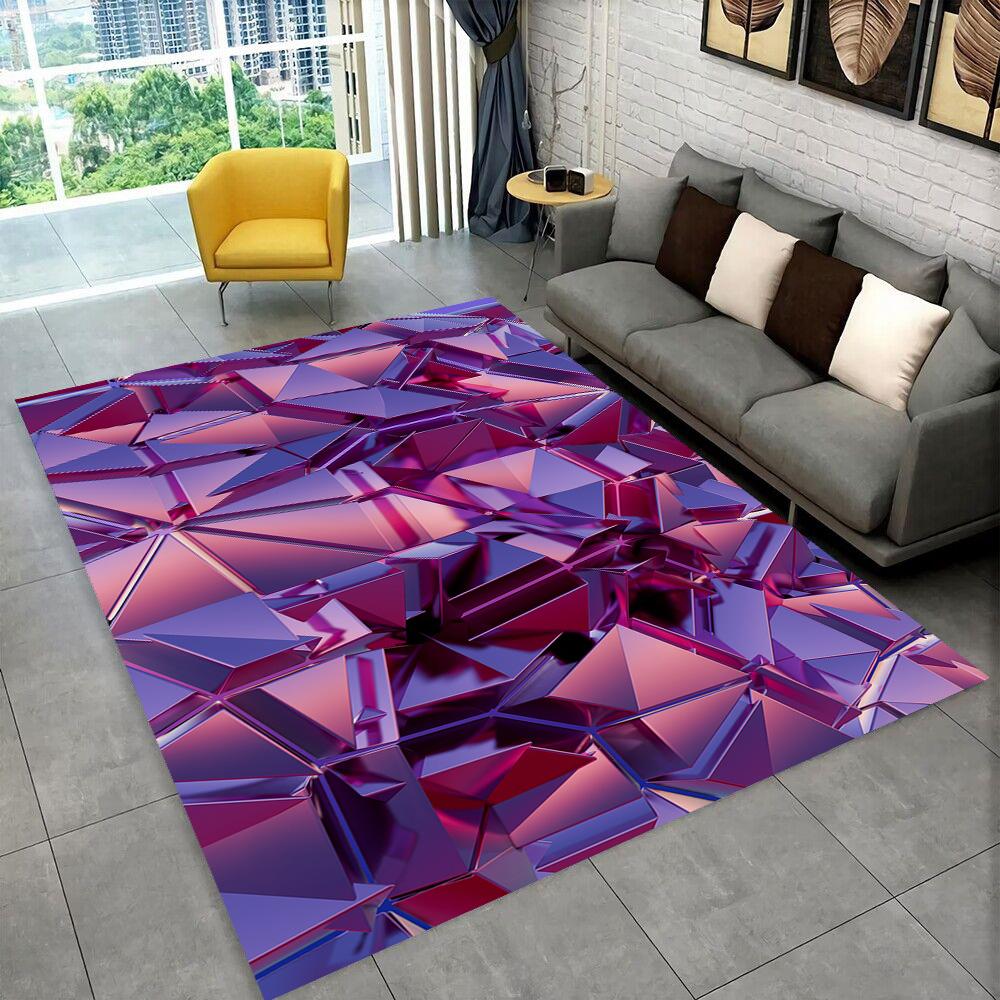 Retro Natural Crystal Ore Stone Area Rug Carpet for Living Room Bedroom Home Decor,kids Play Non-slip for Sofa Doormat Gift