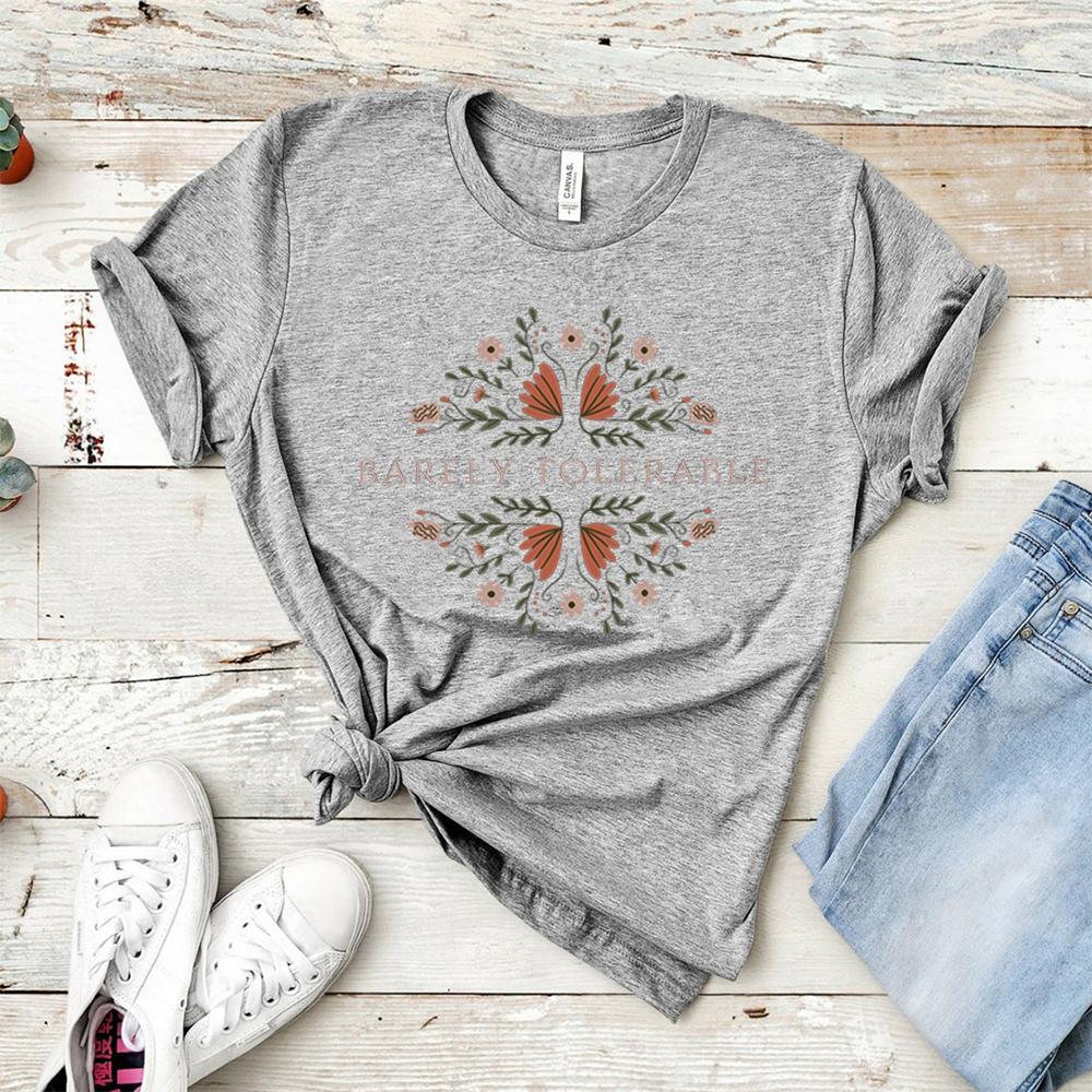 Barely Tolerable Pride and Prejudice T Shirt Jane Austen Shirt Bookish Tshirt Book Lover Shirt Unisex Short Sleeves Tops