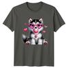 Cute Puppy Dog Animals Unisex Graphic Tee Heart Sunglasses Bubblegum