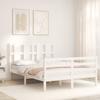 VidaXL Bed Frame with Headboard White 140x190 Cm Solid Wood 3194097