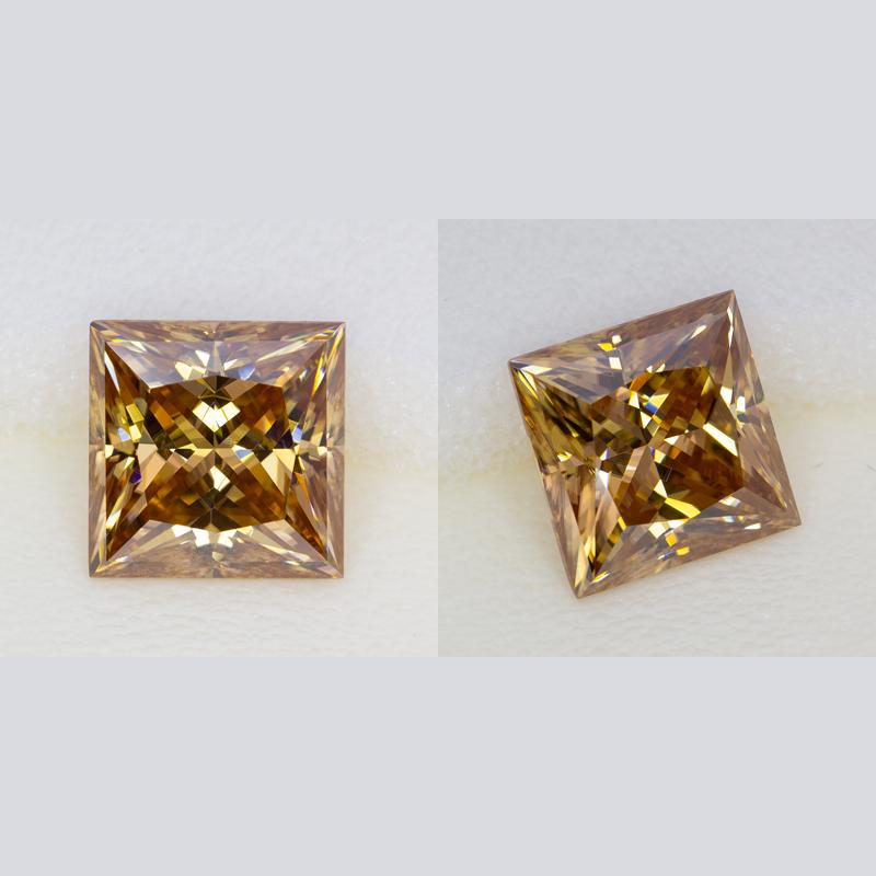 Champagne Moissanite Stone With Round/100 Faces/Pear/Emerald/Radiant/Oval/Princess/Heart/Cushion/Asscher/Marquise