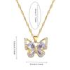 Exquisite Zircon Butterfly Earrings Necklace Jewelry Set Women's Stainless Steel Butterfly Flower Clavicle Necklace Jewelry