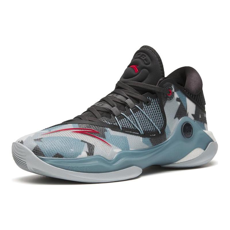 Anta Skyline 1 Anti Slip Wear Resistant Low Top Basketball Shoes Men's Blue Black, Fighter Color Scheme Sneakers 112311107-5