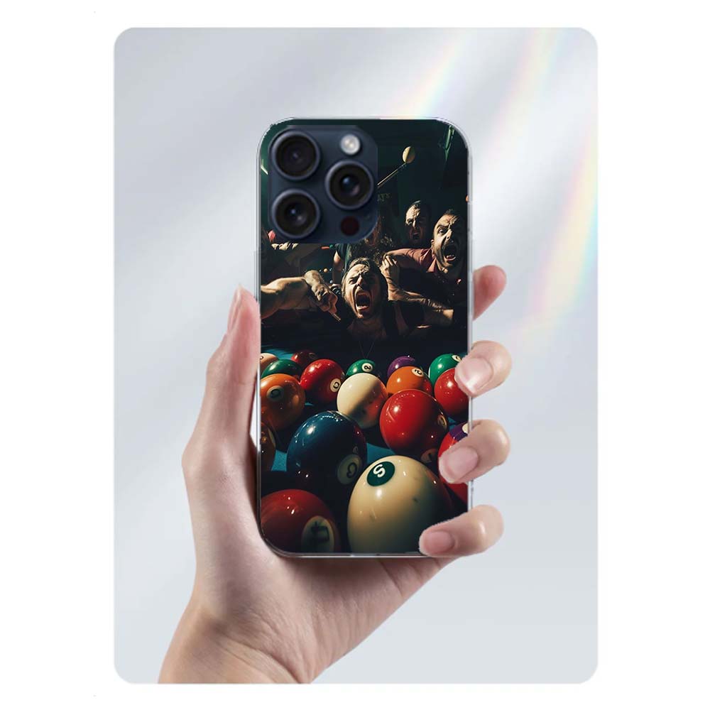 Billiards Table Party Poster Clear Phone Case For Iphone 17 Air 16 Pro Max 15 Pro 14 Plus 17E 16E 11 13 12 Mini Cover Cases Fund
