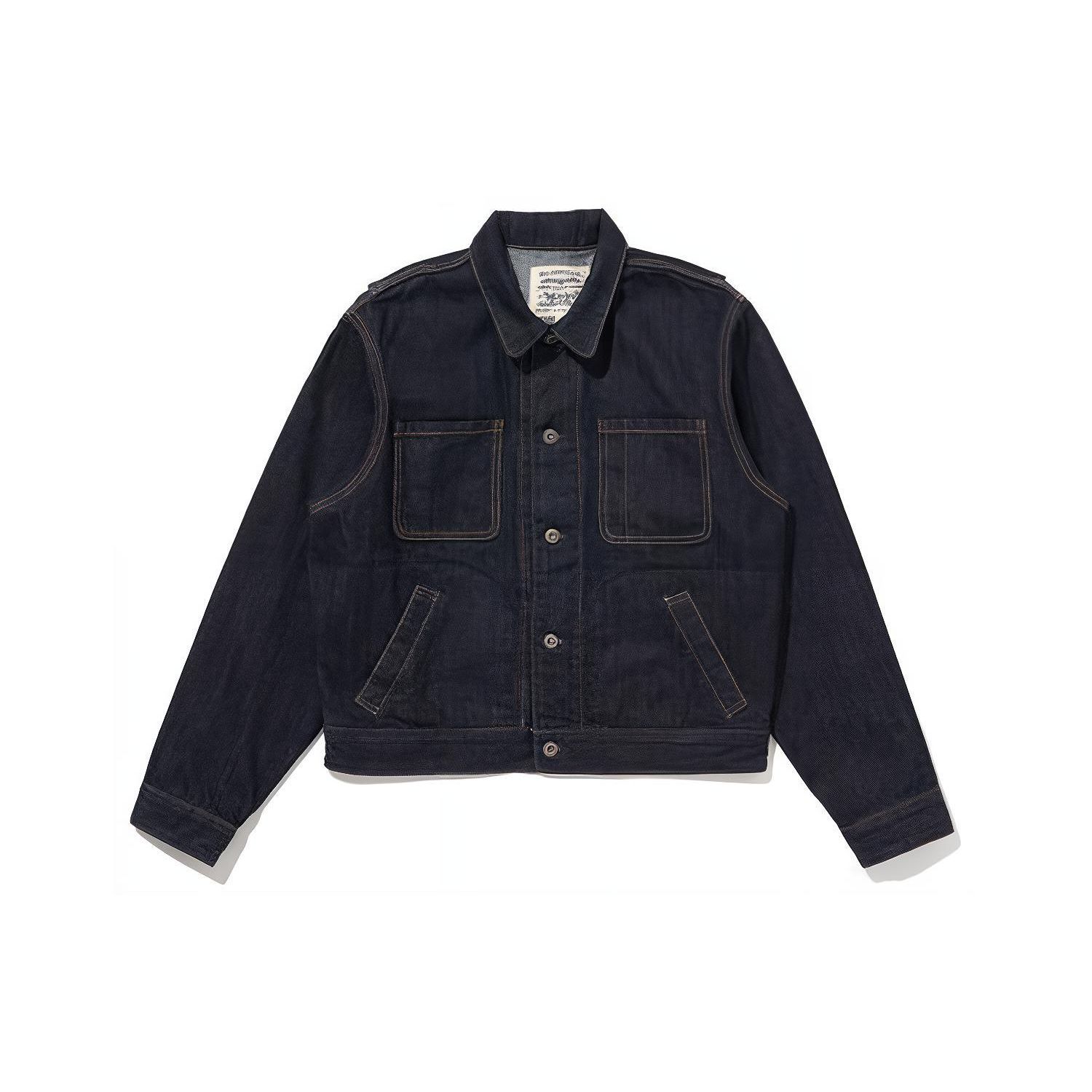 

Джинсовая куртка Levis Solid Color с воротником на пуговицах и длинным рукавом, мужские куртки Deep-Indigo A4373-0001 M