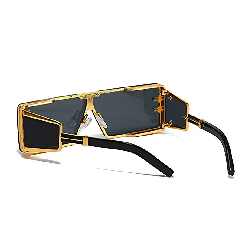 Luxury Designer Vintage Sunglasses for Men Women Steampunk Trendy Shades Outdoor Travel Party Punk Fashion