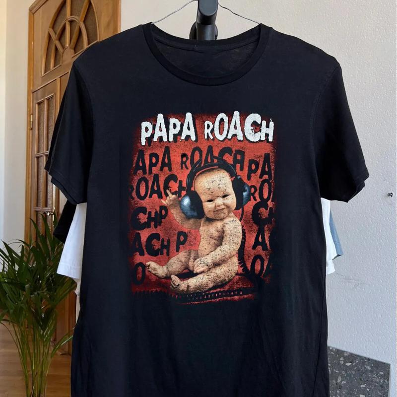 Papa Roach Band Schwarzes T-Shirt Baumwolle Volle Größe S 5XL Tt744
