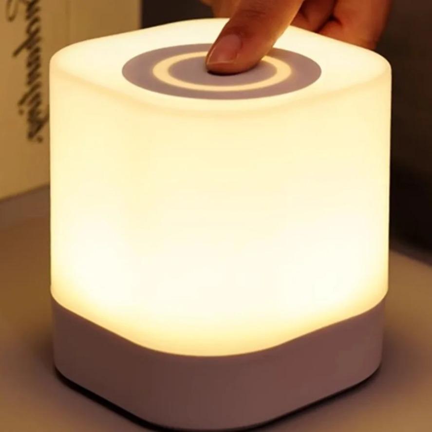 Rechargeable Sleep Night Light Bedroom Atmosphere Sleep Bedside Light Long Battery Life Adjustable Eye Care Reading Book Light