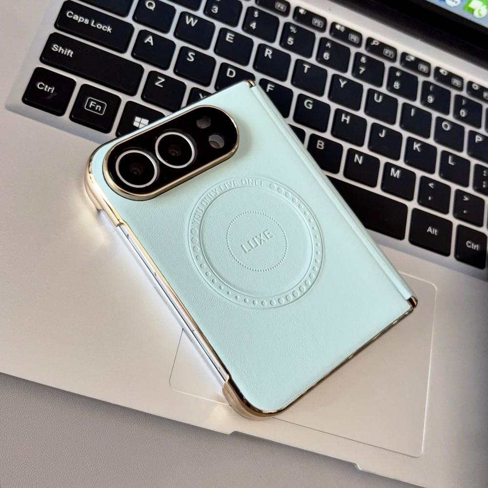 For Apple iphone Duo Case Luxury PU Leather Skin hinge Magnetic MagSafe Protective Back Cover Case For iphone Duo Phone Shell