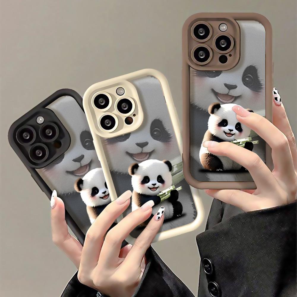 Cartoon Cute Panda Phone Case For IPhone 17 Air 16 Pro Max 15 14 13 12 11 Plus Protective Shockproof Funda Soft Trendy Cover