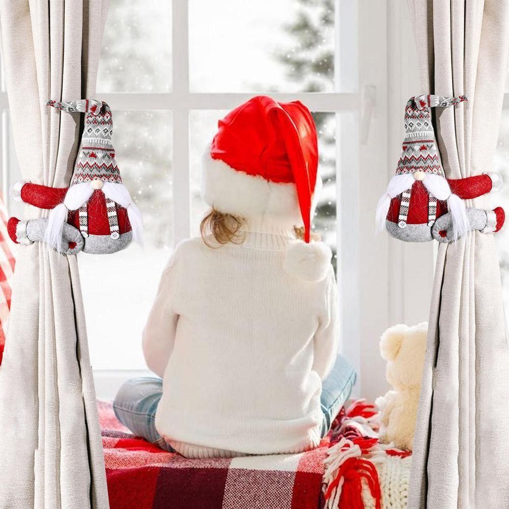 Hanging Forest Old Man Curtain Buckle Reusable Santa Curtain Fastener  Christmas Gift