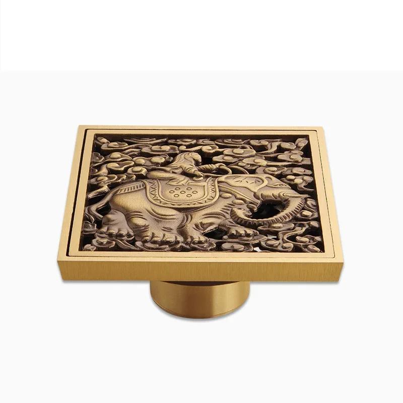 Filtro de cubierta de desagüe de suelo cuadrado europeo desodorizante desagüe de suelo antiguo cepillado accesorios de ducha para baño desagüe de lavabo