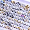 20 Stück/Los Mode Mix Stil Hohl Gestreift Punk Nieten Edelstahlringe Schmuck Für Frauen Männer Party Trendiges Geschenk Großhandel