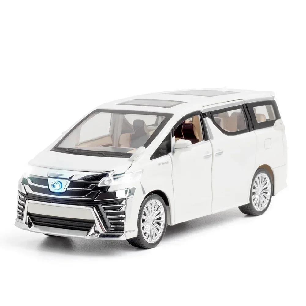 DYMNQM1 1/24 TOYOTA Vellfire MPV Van Diecast Toy Car Model Miniature Pull Back Sound & Light Doors Openable Collection Gift For Boy Kid