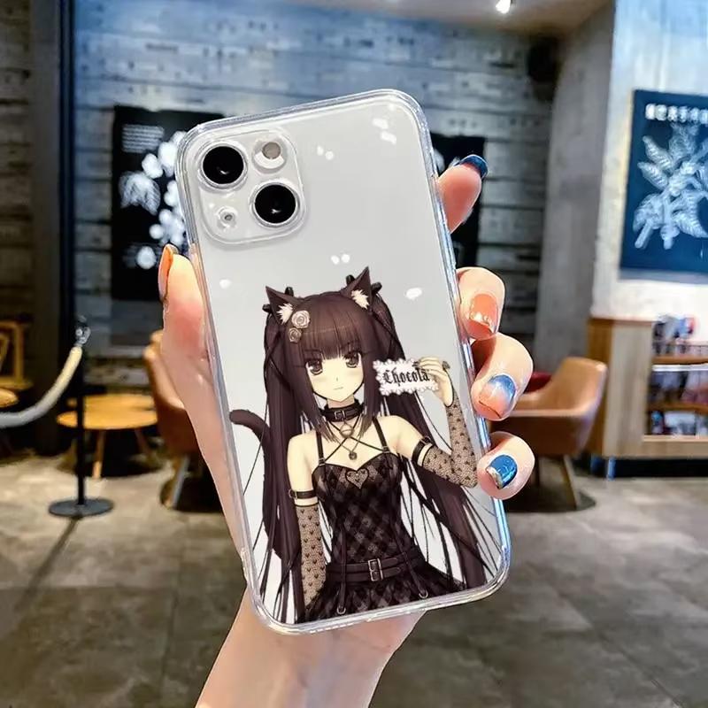 Chocola Nekopara Anime Phone Case For iPhone 17 Air 16e 15 14 13 12 11 Pro Max Plus Mini SE2020 2022 Transparent Cover