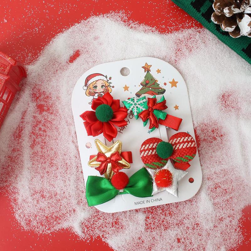 2024 Christmas Hair Clips for Girls - Festive Bow & Side Accessories for Kids