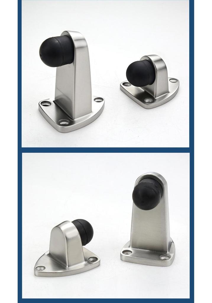 304 Stainless Steel Triangle Door Stopper with Anti-Collision Rubber for Bathroom and Room Doors