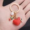 New Love Rose Pearl Pendant Keychain Girl Heart Sweet and Cute Backpack Jewelry Pendant Decoration