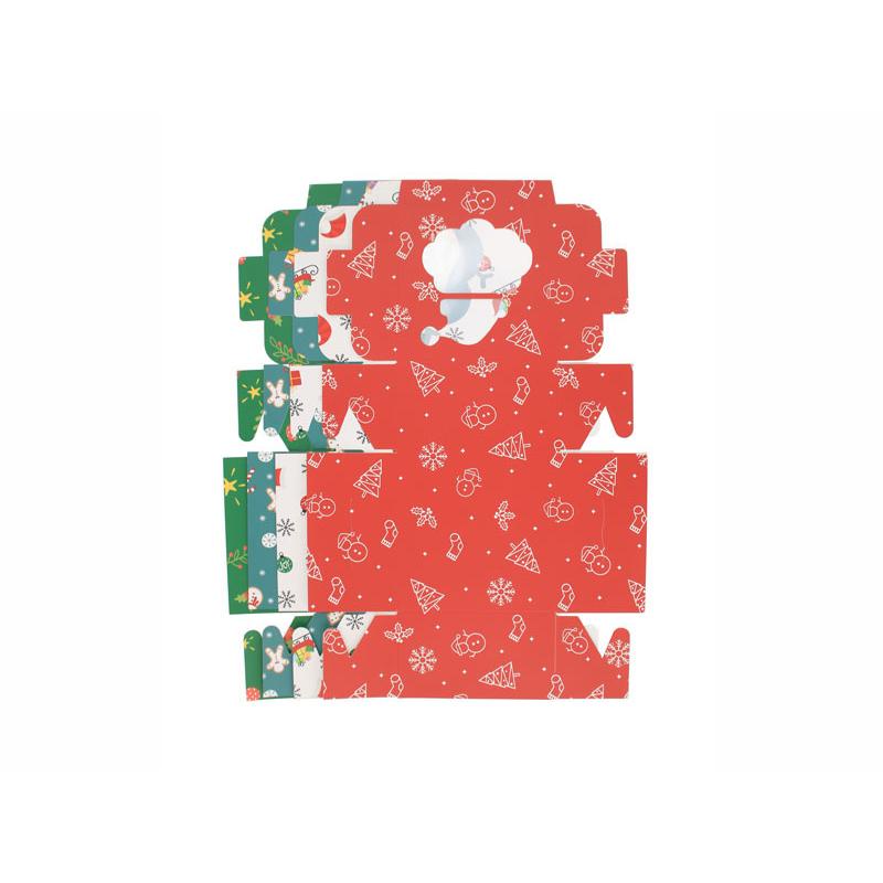 WTEMPO Christmas Muffin Box White Card Open Window 4 Cupcakes Packaging Box Muffin Egg Tart Box with Inner Tray Accessories