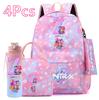 4 Pezzi/set Zaino Stampato con Lettere Inglesi Borsa Grande per Libri Borsa a Mano Custodia borsa con Portabottiglie Acqua da 750ml Zaino Scolastico Ragazzo Ragazza