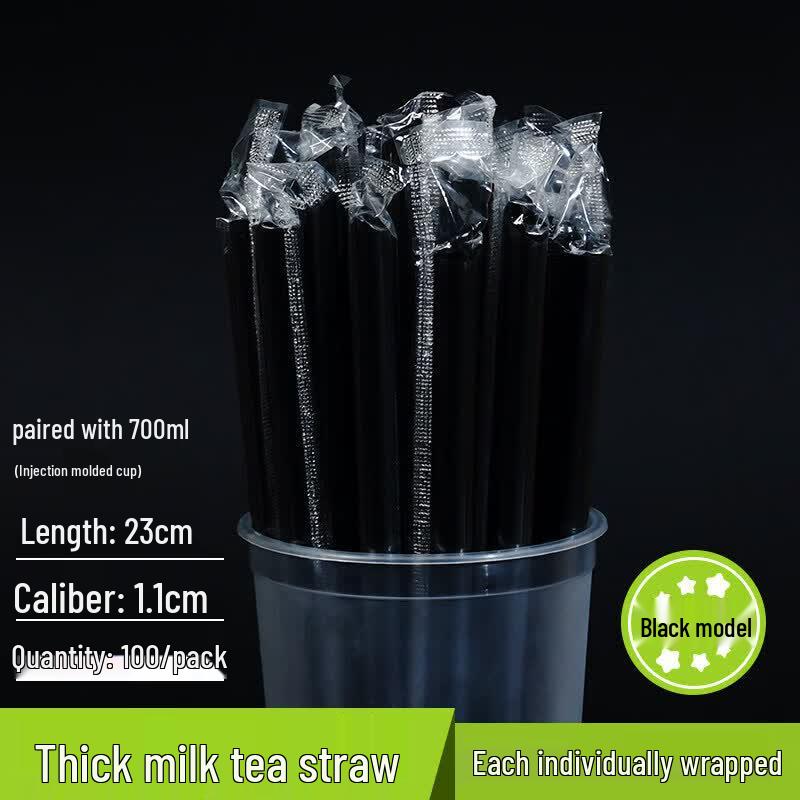 ZISIZ Disposable Plastic Bubble Tea Straws