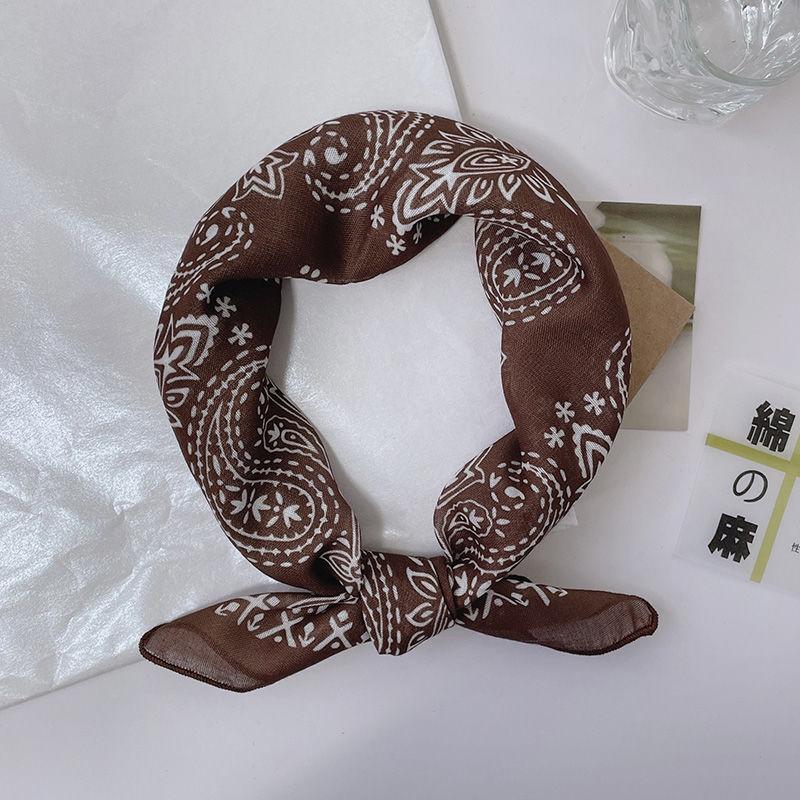 

Маленький квадратный платок в японском стиле: Женский шарф в стиле мори на раннюю осень, дышащий, с принтом, декоративный шейный платок и резинка для волос 58*58cm
