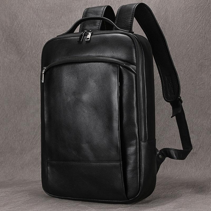 

Fashion Design Leather Backpack for Men Genuine Leather Male Bagpack Travel Bag Large Capacity Computer Backpack Laptop Bag 15.6