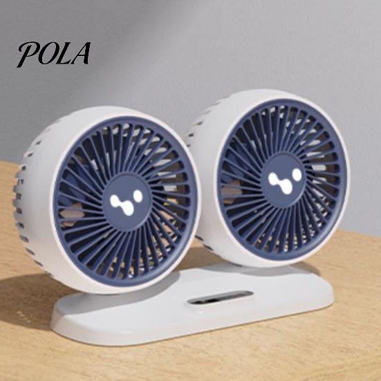 Auto Cooling Fan Car USB Powered Double Heads 360 Degree Rotatable 3 Speeds Adjustable 12V/24V Universal Large Airflow Dashboard Mount Accessories