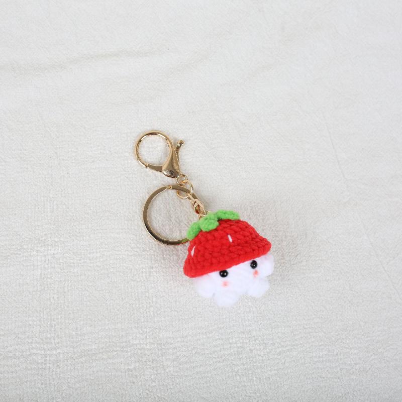 Creative Cute Small Animal Knitting Keychain Pendant Car Bag Decoration Funny Handmade Crochet Doll Ornaments Girls Gifts
