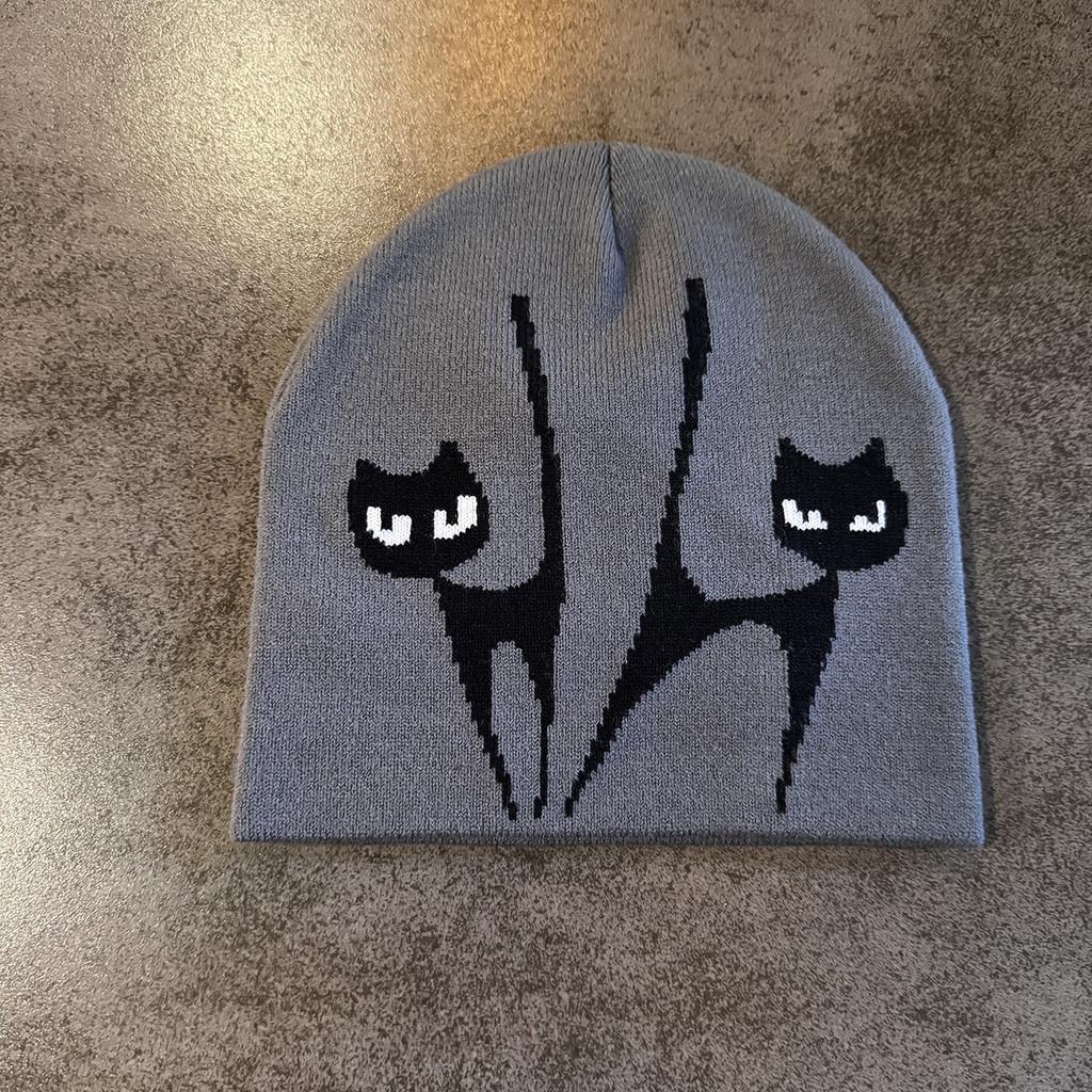 Уличная городская вязаная шапка с защитой ушей, дизайн с вышивкой лисы для повседневной носки