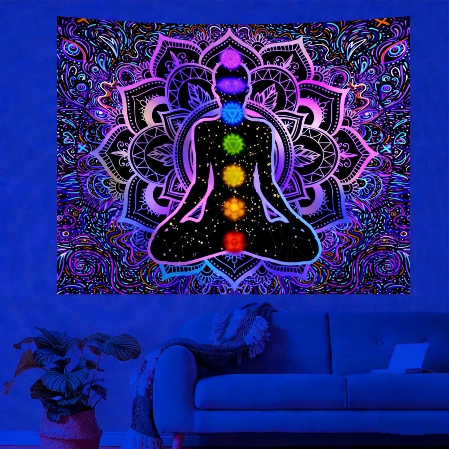 

Tapestry Zen Meditation Chakra Design High Quality Fabric Multi Size Flat Print for Spiritual Home Decor Gift Idea 74x94cm(29x37in)