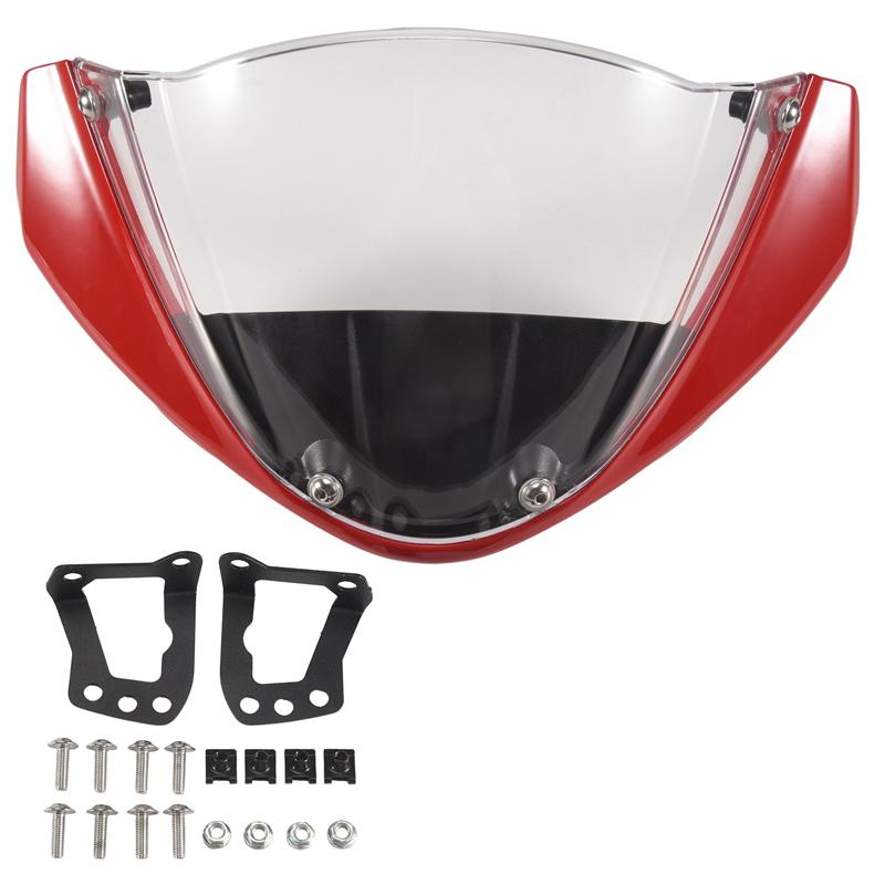 Motorcycle Windshield Head Cover Windshield Fairing For Ducati Monster 696 795 796 M1100, Red-M53K