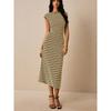 Abito estivo a righe in maglia Slim Fit Elegante da festa Casual Senza maniche Abiti da sera Eleganti 2026 Dolce per ufficio Streetwear Bodycon Abbigliamento