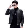 Spring and Summer New Men's Fashion B Letter Printed Leather Jacket Casual Versatile Baseball Collar Leather Jacket