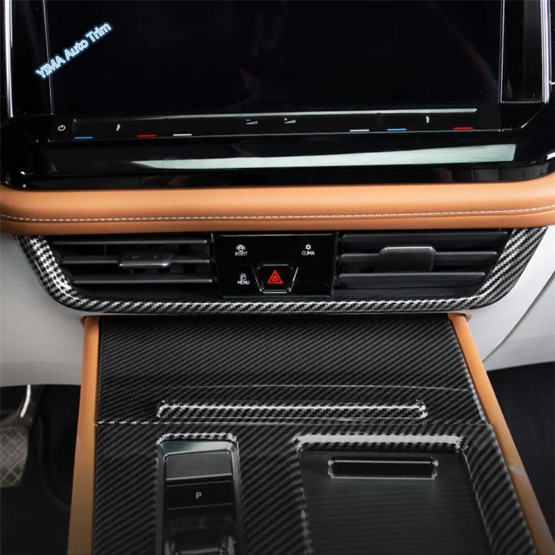 Carbon Fiber Look Car Dashboard Air AC Outlet Vent Decor Cover Trim ABS Accessories For VW Volkswagen Atlas / Teramont