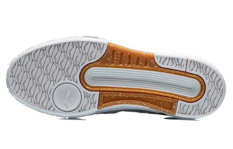 Li Ning Morning Glow Morning Glow Slip Resistant Abrasion Resistant Low Top Skateboard Shoes Women's Gray White AGCR192-2