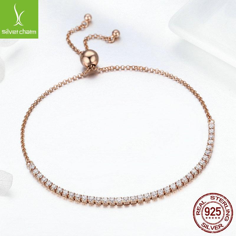 Sterling Silver S925 Women'S Adjustable Box Bracelet, Simple And High-End Temperament Bracelet