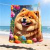 1pc Dog Floral Outdoor Blanket - Soft Flannel Cozy for Travel & Camping - All-Season Warm Bed Cover, Machine Washable yy251229078