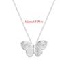 Unique Butterfly Pendant Necklace with Small Size Brushed Texture for Collarbone Chain Sturdy Copper Craft