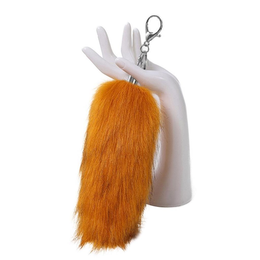 Elegant Keyrings Charm with Foxes Tail Pendant Fashionable Keychain Decoration Cute Toy for Car or Bag Decoration