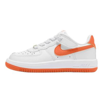 Force 1 Low EasyOn PS White Safety Orange Kids Sneakers FN0237-113