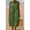 Summer new sleeveless pocket casual printing temperament long dress dress slim dress