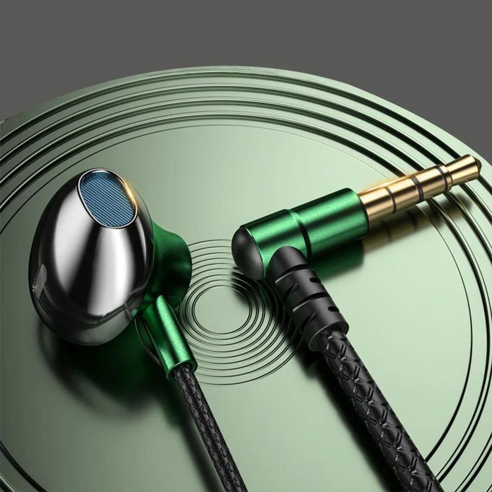Stylish Metal Body with L-Shaped Plug Enhanced Bass and Clear Mic Wired Gaming Earphones for Music and Mobile Esports