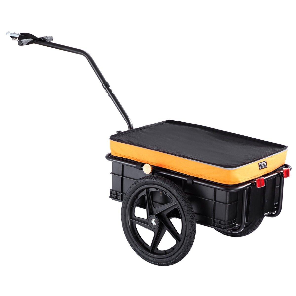 Fahrrad-Lastenanhänger, 40 kg Tragfähigkeit, Robuster Fahrrad-Wagen, Zusammenklappbar für kompakte Lagerung mit Universalkupplung, Wasserdichte Abdeckung, 16-Zoll-Räder,