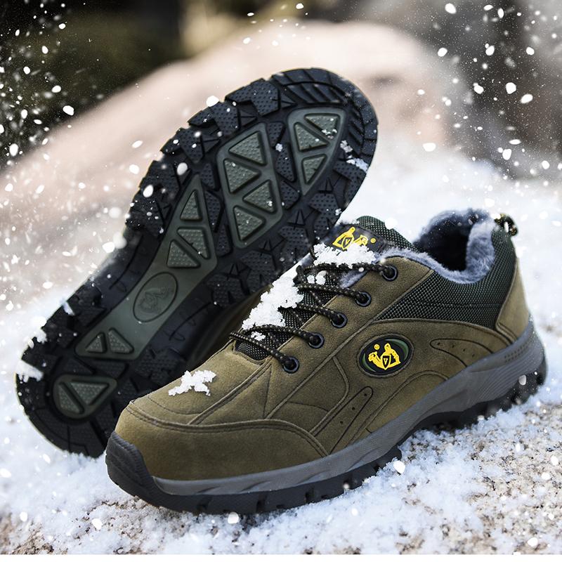 Winter Plus Plus Size Couple Anti Slip and Plush Warm Low Cut Outdoor Hiking Shoes Sports and Leisure Shoes Hiking Shoes 36-49