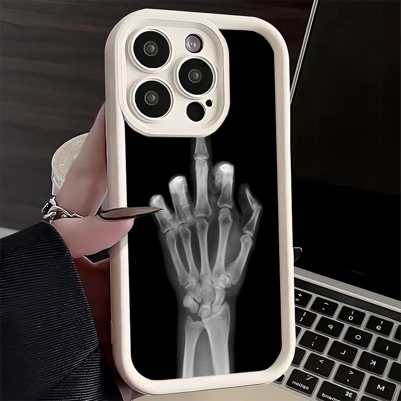 Phone Case for iPhone 17 Air 16E 15 16 Pro Max Funny X-Ray Hand Bones Cover 14 Plus 13 12 Mini Soft Shell Silicone Fundas