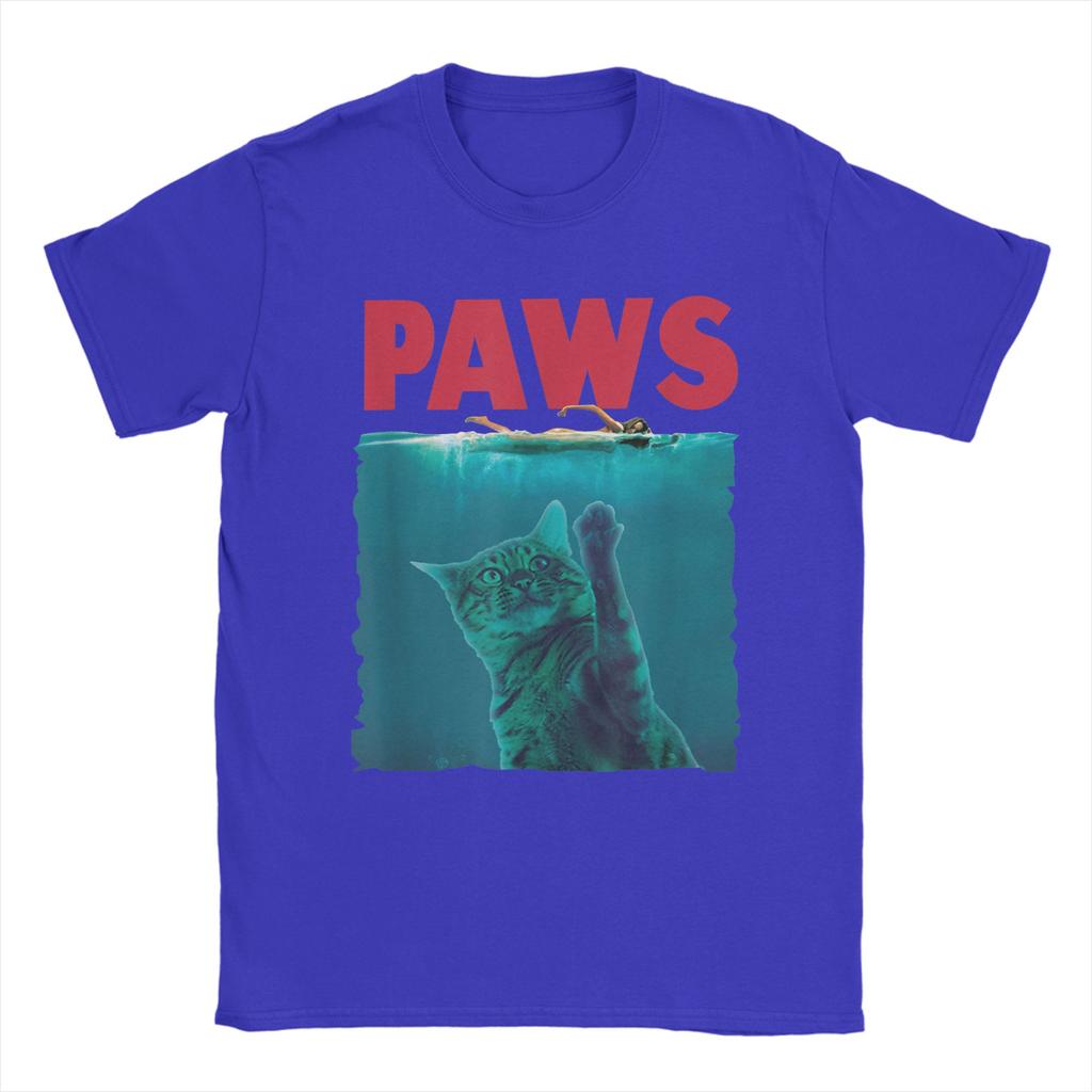 Paws Kitten Parody Funny Cat T Shirt Men 100 Cotton Cool TShirt O Neck  Tees Short Sleeve Clothes Gift Idea