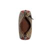 Coach Kleo 21 Monogram Zip Closure Canvas And Leather Shoulder Bag Women Shoulder Bag Khaki Brick-Red C6809-IME7V